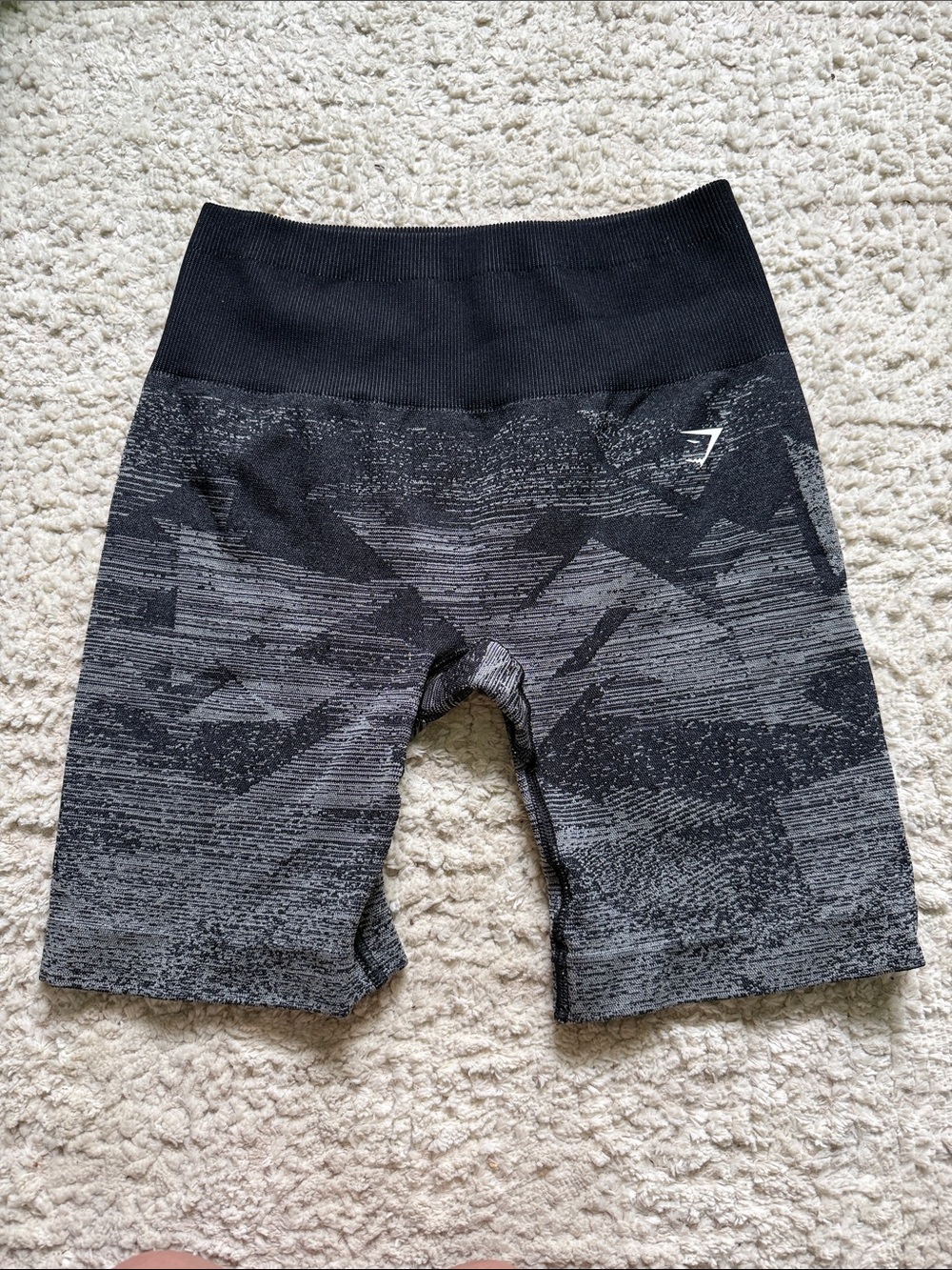 Gymshark Black and Gray Seamless High-Waist Bike Shorts
